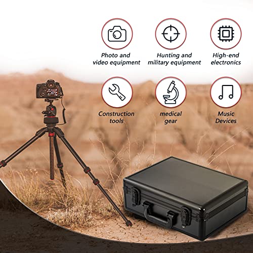 Aluminum Hard Case Hard Case with Foam 16" x12" x 6",Camera Case With Customized Fit Foam,Fit Use of Drones,Camera,Equipments - color: 16 x12x 6