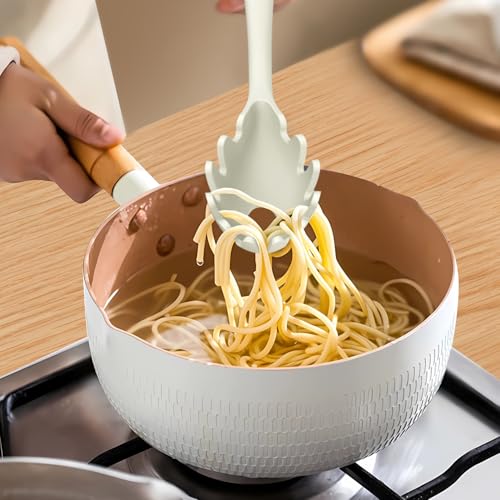 AOTHOD Silicone Cooking Utensils Set - 446°F Heat Resistant Silicone Kitchen Utensils,Spatula,Spoon, Kitchen Utensil Sets Gadgets Tools Set for Nonstick Cookware,Dishwasher Safe Bpa Free (Cream White) - color: Cream White