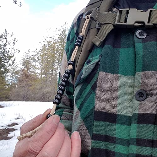 Pace Count Beads/Army Ranger Beads/Distance Counter for Your Land Navigation Kit - Trail Counter Hiking Beads for Compass Land Navigation as Part of an Orienteering Kit - color: OD Green