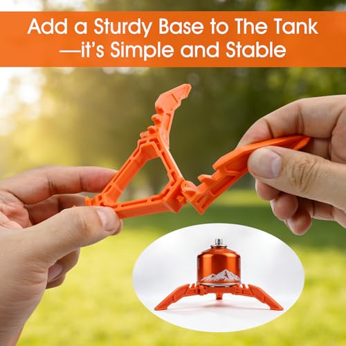 Foldable Fuel Canister Stand, ABS, Fits Most Camping Stove Canisters