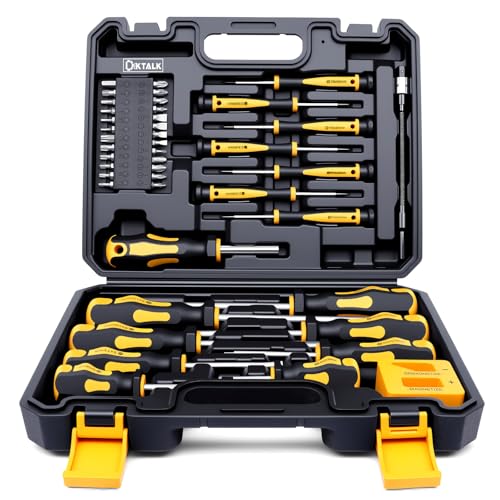 Magnetic Screwdriver Set with Case, All-in-One Repair Tool Kit for Everyday Home Fixes, Furniture Assembly & Electronics Repair, Precision Screwdrivers, Bits & Flexible Shaft