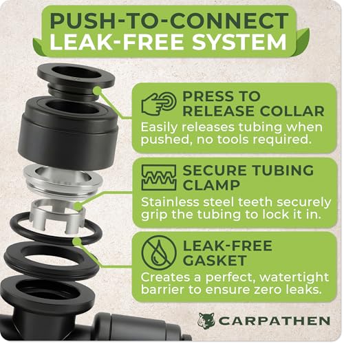 1/4" Connectors With On/Off Valve for Quick Connect Drip System | 5 x 1/4 to 1/4" Valve Couplers for Drip Irrigation System, Leak Free ON/OFF Connectors for 1/4" Irrigation Tubing