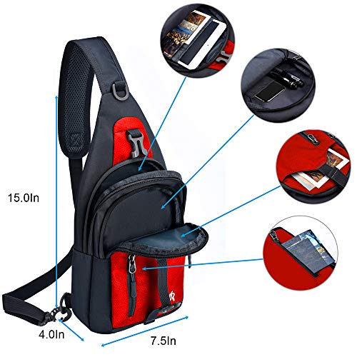 Y&R Direct 14 Colors Lightweight Sling Backpack Sling Bag Travel Hiking Small Backpack for Women Men Gifts | Lightweight - color: Red
