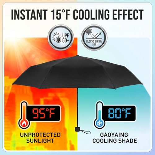 GAOYAING Compact Travel Umbrella with Case Sun&Rain Lightweight Small and Compact Suit for Pocket 34 Inches - color: Black, size: 2 PACK - 34 Inches