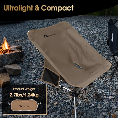 MOON LENCE Portable Camping Chair Plus, Larger & Roomier, Compact and Lightweight, Folding Chair for Backpacking Hiking Beach, Ultralight Camp Chair 330Lbs Capacity