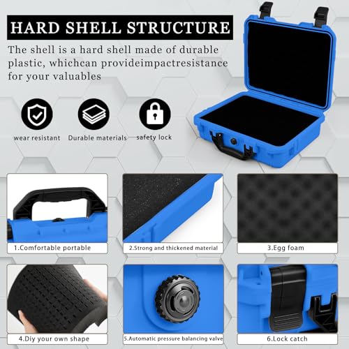 Relaxweex 11.3 x 8.7 x 4.2 Inch Hard Case, Grid Shell, Blue - color: Blue, size: 11.3 x 8.7 x 4.2 Inch, style: Grid Shell