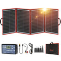 DOKIO 200W Portable Foldable Solar Panel Kit with Charge Controller | Folds to 20 x 26.4 in and weighs 9.7 lb; USB ports; for 12V batteries, power stations, RVs, camping, and emergencies