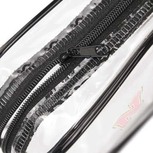Clear Toiletry Bag,Portable Travel Toiletry Bag,Chenille Letter Cosmetic Bag with Zipper,Waterproof Makeup Bag,Cosmetic Storage Organizer for Women Men,Travel Essentials (Black,K) - size: K