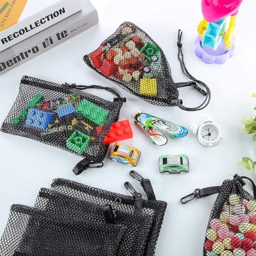 10PCS Mesh Drawstring Bags With Clips,7.9x11.8Inch Portable Nylon Storage Bags with Sliding Drawstring for toy, Sports Storage, Diving, Outdoor Activities Travel Kitchen - size: 7.9x11.8Inch