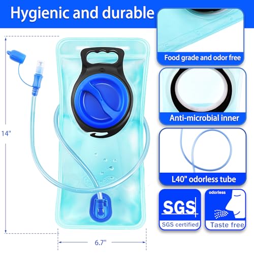 Hydration Bladder, 1.5-2-3L Water Bladder for Hiking Backpack, BPA-Free Leak Proof Water Reservoir Storage Bag, Water Pouch Hydration Pack for Camping Cycling Running - color: 1.5L-Water Bladder-Blue