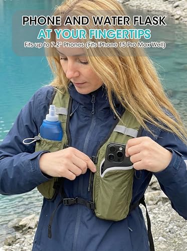 Foldable Small Hiking Backpack with 3 Strap Pockets – Lightweight 300D Spill-proof Daypack for Men Women – Packable Small Travel Backpack with Chest Strap & Trekking Pole Holder – Durable Outdoor Bag - color: Olivegreen-