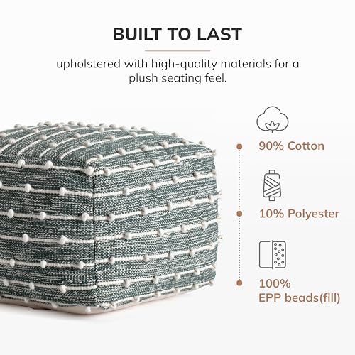 Anji Mountain 16" H x 22" W Handmade Pouf Ottoman for Living Room & Couch - color: Cedar