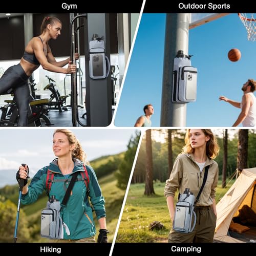 MoKo Magnetic Gym Bag, Magnetic Water Bottle Holder with Clear Phone Pouch - color: Blue