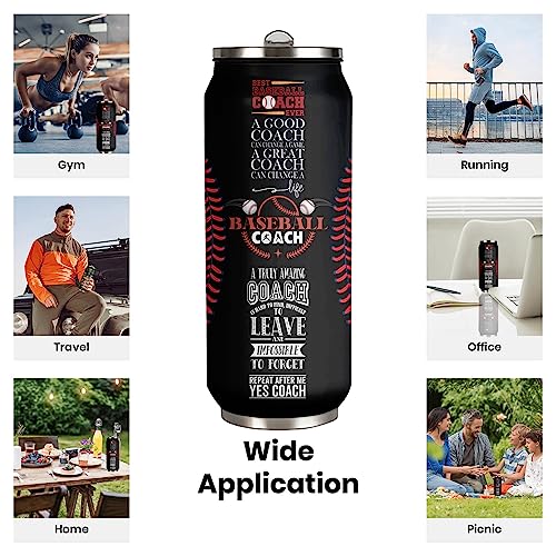 17 Oz Stainless Steel Baseball Coach Travel Tumbler, 500ml/17oz - color: Baseball Coach