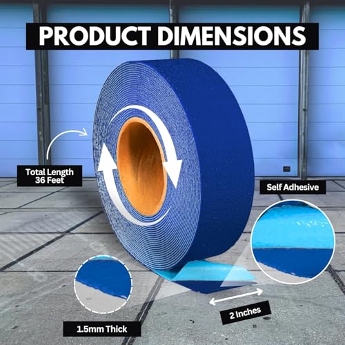 DuraMark RPT-750 Reflective Pavement Marking Tape, Blue, 2 in x 36 ft Roll | Permanent rubber base bonds to asphalt and concrete; glass-bead reflectivity improves low-light visibility. - color: Blue, size: 2 Inch x 36 Ft