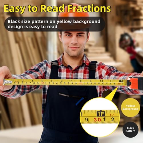 12 Pieces Tape Measure 16 ft Retractable Measuring Tape Measure Small Measure Tape with Fractions Marked Easy Read Measuring Tape Bulk Set for Engineer Contractors
