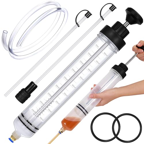 Liquid Extractor,500CC Fluid Extractor,Oil Pump with Hose,Automotive Syringe,Oil Suction for Oil Change with Extension Tubes