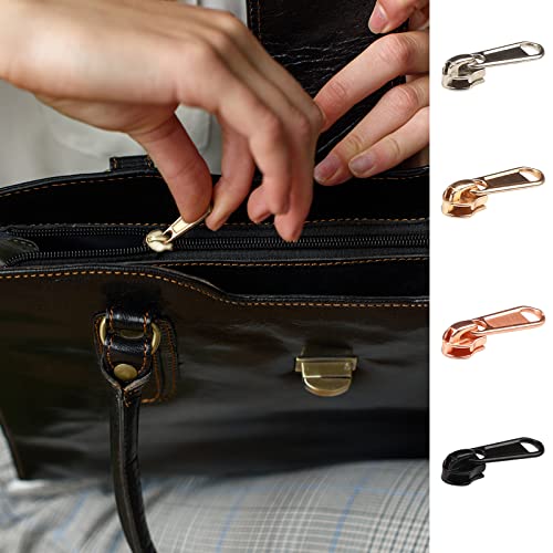 DOITEM 24Pcs Zipper Repair Kit Zippers Replacement 5# Zipper Pull Rescue Kit for Clothing Jackets Purses Luggage Backpacks (4 Colors) - color: #5 Zipper Sliders 24pcs