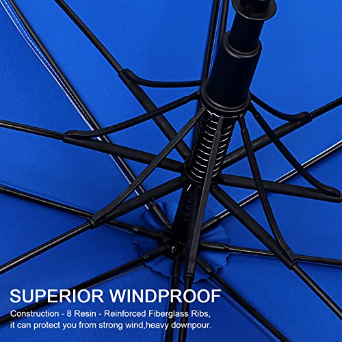 G4Free 47/54/62/68 Inch UV Protection Golf Umbrella Oversized Sun Umbrella | UPF 50+, Auto Open, Vented Double Canopy, Extra Large Coverage, Heavy Duty, Windproof Stick Umbrella - color: Blue/Silver, size: 68 inch