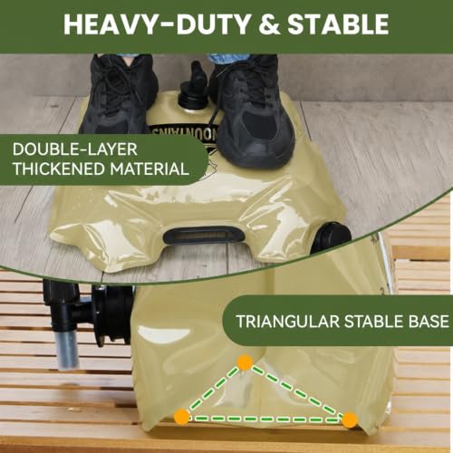 6Pack Collapsible Water Container 8L/2 Gallon Water Storage Bag, Collapsible Water Bag for Travelling, Emergency Water Bag Suitable for Camping Essentials,Hiking and RV travel,Camping Water Jug(khaki) - color: khaki