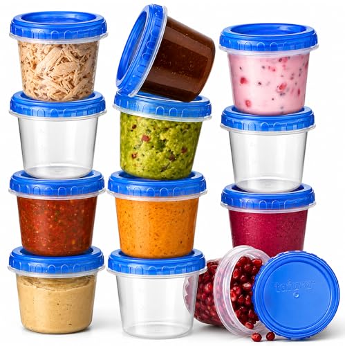 Tafura 4 oz Food Storage Containers, 12 Pack, Twist Top, BPA-Free - color: 12 PACK - 4 OZ - BLUE
