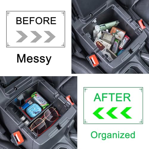 Center Console Organizer for Jeep Wrangler JL/JLU & Gladiator JT Red Trim - color: Red