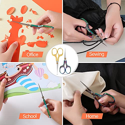 embroidery scissors-Glexal 5 Inch Precision Scissors-2 pack,small razor Sharp Blade Shears for craft Crochet sewing school paper cutting… - color: Copper & Silver