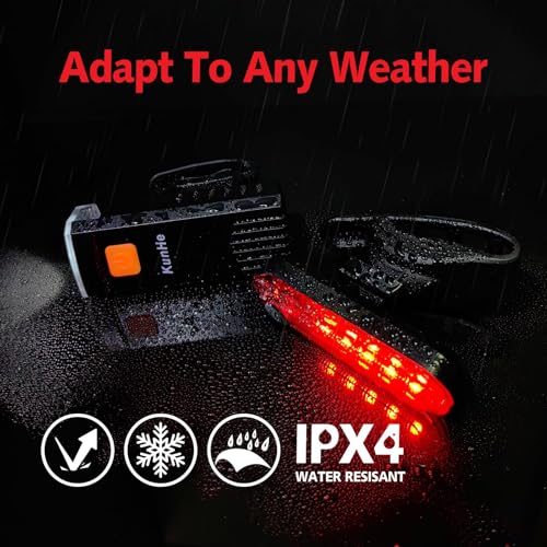 Kunhe USB-C Rechargeable Bike Lights Front and Rear(2or4or10or20 Packs) Night Riding for Kids &Adults 3 Lights Modes Used as a Safety Indicator Light for Skateboards Strollers and Wheelchairs - size: 4Set