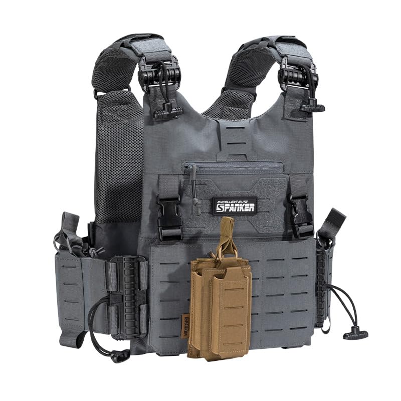 EXCELLENT ELITE SPANKER Tactical Open-Top Single/Double/Triple Molle Mag Pouch for Pistol Mag Pouch Tactical Bag Accessories Holder - color: Coyote Brown
