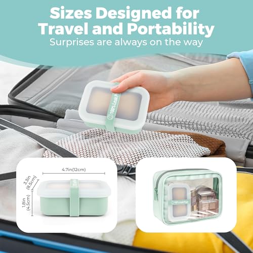Compact Leakproof Travel Soap Case with Lid & Silicone Strap - Portable Draining Soap Bar Holder for Gym, Bathroom, Camping - Lightweight Silicone Soap Dish Container (Light Green) - color: Light Green