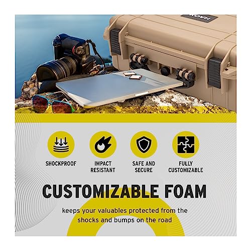 Weatherproof Hard Case 18 x 14 x 7 Inch | Customizable foam