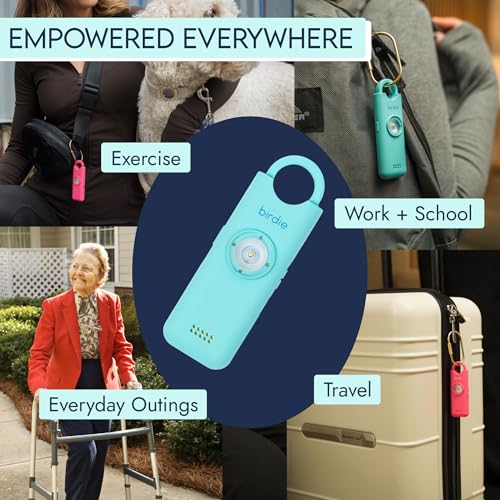 She’s Birdie 3.0 New Version – The Original Personal Safety Alarm for Women by Women–Loud Siren, Flash Light and Rechargeable Battery in a Variety of Colors (Aqua Blue) - color: Aqua Blue