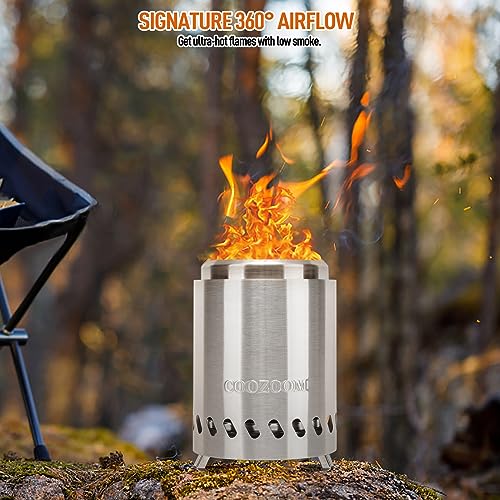 Portable Table Top Fire Pit with Stand, 5.5" Stainless Steel Mini Outdoor Low Smoke Burning Tabletop Firepit Fueled by Pellets or Wood, for Outside Camping - color: Stainless Steel, size: 5.5 Inch