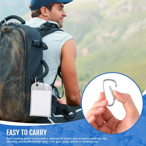 Hosuly 6 Pack Cooling Towel 40" X 12", Cool Neck Wrap,White | Cooling Rag for Neck and Face, Ice Breathable Chilly Towels, Portable Bag, Quick Cooling for Hot Weather - color: White