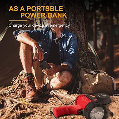 YIERBLUE Rechargeable Spotlight Flashlight with 2000,000 High Lumen LED - color: Red-Pro