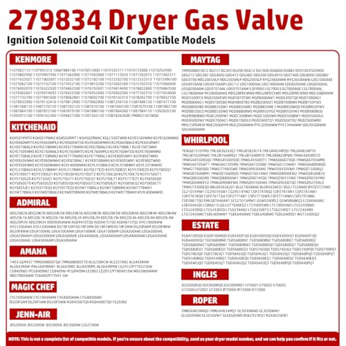 279834 Dryer Gas Valve Ignition Solenoid Coil Kit 694540