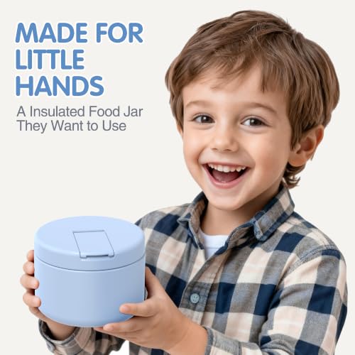 LOHASOK Kids Insulated Thermo for Hot Food Soup, 12oz - color: Light-Blue, size: 12 ounces