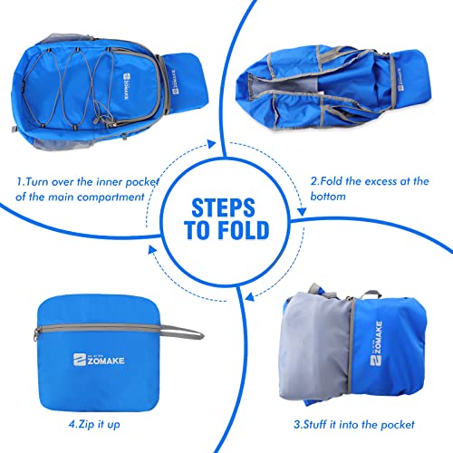 ZOMAKE Lightweight Packable Backpack, 28L Foldable Daypack (Dark Blue) - color: Dark Blue, size: 28L