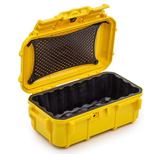 Seahorse 57 Portable Waterproof Dry Box Protective Case - Travel Safe/Mil Spec / IP67 Waterproof/USA Made - for Cameras, Action Cams, Ammunition, Rifle Ammo, Marine (Yellow) - color: Yellow