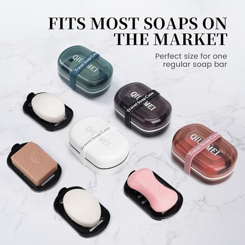 Travel Soap Box,soap Bar Holder Dish Container Case with Soap Bag & Silicone Band,Strong Sealing Leak Proof Portable,Best for Bathroom/Camping/Gym/Business Trip (White) - color: White