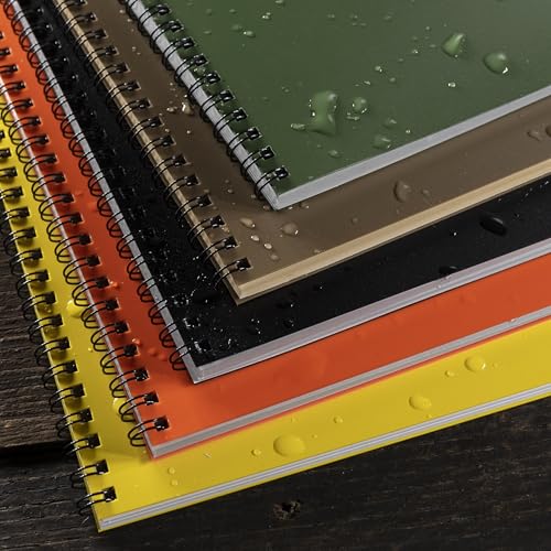 Rite in the Rain Weatherproof Side Spiral Notebook, 6.625" x 8.5", Yellow Cover, Universal Pattern, 2 Pack (No. 373-LGL2) - color: Yellow, style: Universal