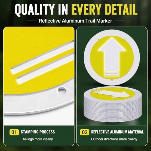Amylove Reflective Trail Marker | Bright Trail Marking Reflectors for Hunting Hiking Driveway Camping Walking Backpacking Outdoors