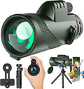 Monocular-Telescope 80x100 High Powered Monoculars High Definition for Adults High Powered with Smartphone Adapter Telescope Hunting Wildlife Bird Watching Travel Camping Hiking-Green