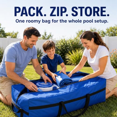 PJT 142 Gallon Extra Large Storage Bag for Pool Accessories, Blue - size: Blue - 57 x 24 x 24 in