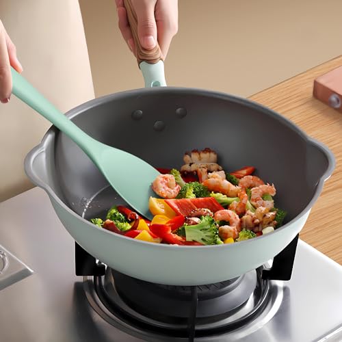 AOTHOD Silicone Cooking Utensils Set - 446°F Heat Resistant Silicone Kitchen Utensils,Spatula,Spoon, Kitchen Utensil Sets Gadgets Tools Set for Nonstick Cookware,Dishwasher Safe BPA FREE (Multicolor) - color: Multicolor