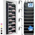 10 Tiers Shoe Organizer for Closet, 20 to 30 Pairs Shoe Rack Door - color: Black/Grey