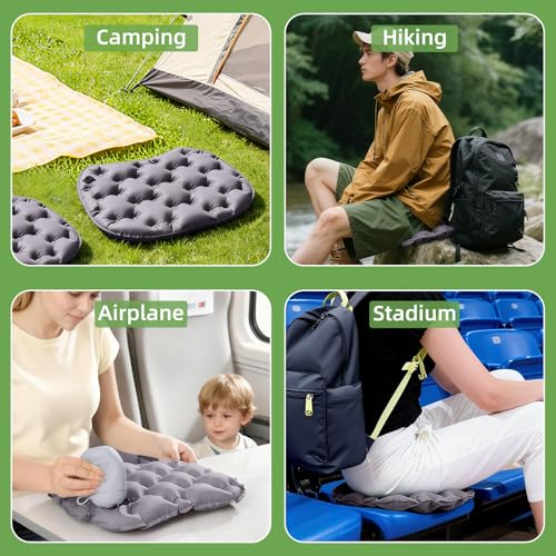 Portable Inflatable Seat Cushion, Air Seat Pad with Pump