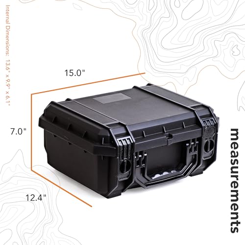 Seahorse 530 Heavy Duty Protective Dry Box Case Without Foam - TSA Approved/Mil Spec / IP67 Waterproof/USA Made for Cameras, Action Cameras, Firearms, Camping, Kayaks (Black)