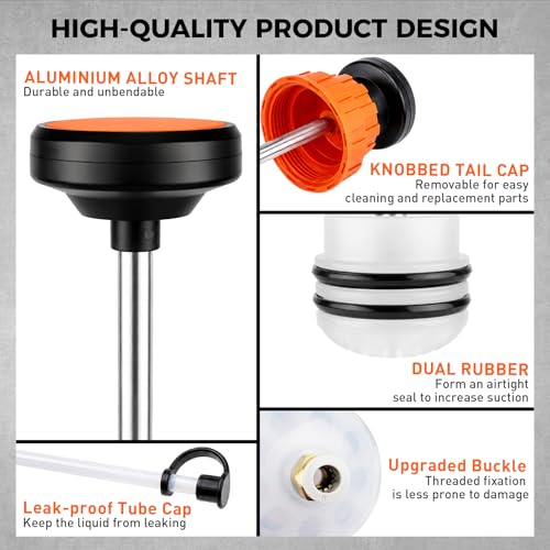 500CC Fluid Extractor and Fill Pump, Manual Oil Syringe Suction Pump with Long Hose and Extension Tubes, Automotive Fluid Transfer Pump for Oil, Brake Fluid, Coolant, Gear Oil, Cars, Boats, Lawn Mower - size: 500ML with Hose