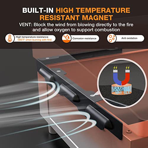 Wind Guards for Blackstone 17“ Griddle Accessories Fit for Blackstone Griddle Grill, MeWeBlue 5019 Magnetic Stainless Steel Wind Screens Protect Flame Hold Heat, Compatible with Hood, Black - size: 17"